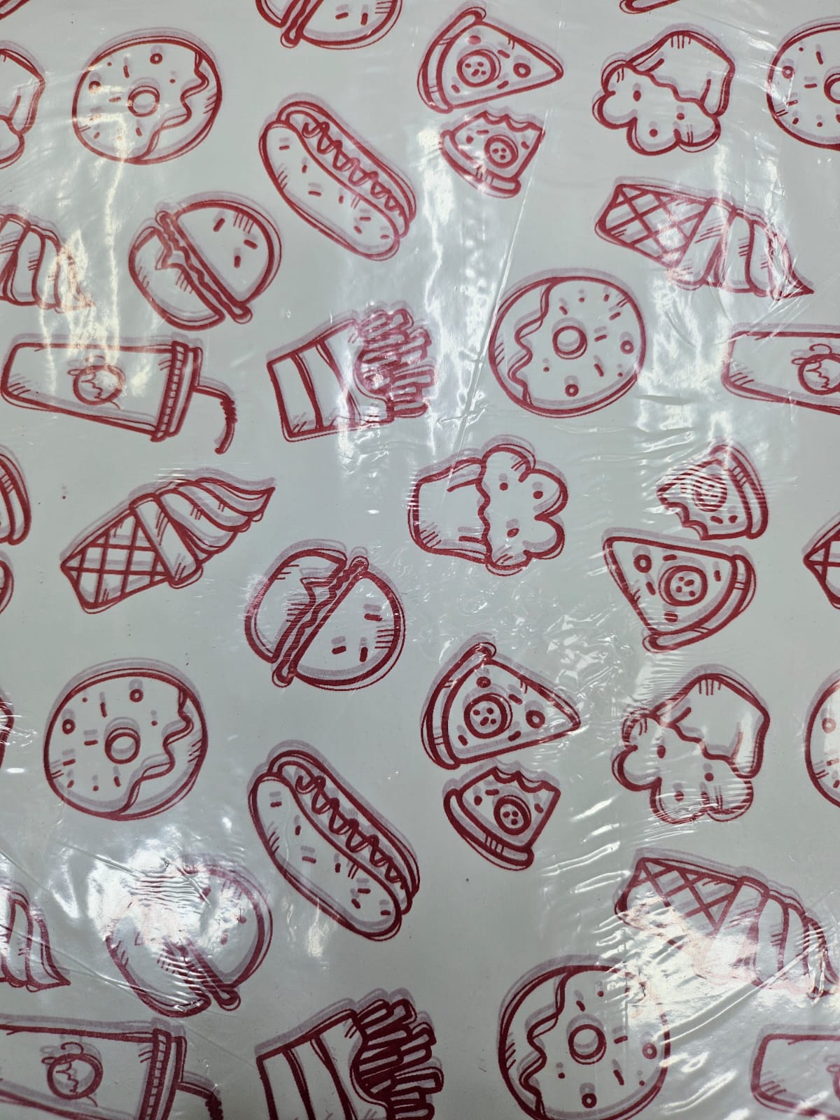 Papel Grado Alimenticio Rojo Figuras de Comida