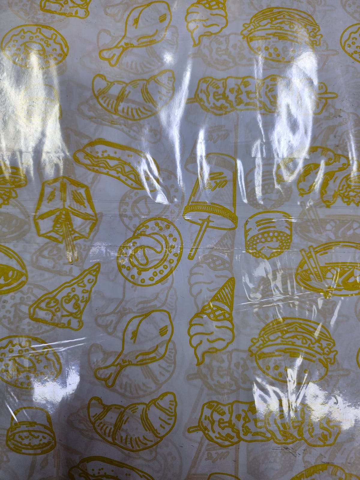 Papel Grado Alimenticio Amarillo Figuras de Refresco Pizza Helado