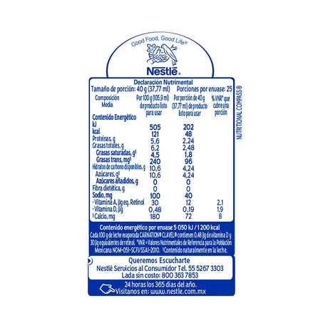 Leche Evaporada Carnation Litro