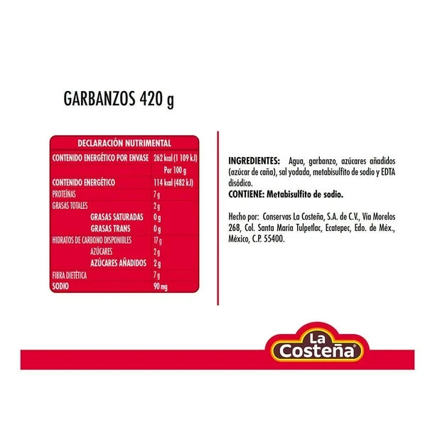 Garbanzo La Costeña 420 gr
