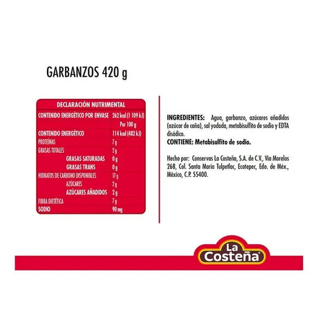 Garbanzo La Costeña 420 gr