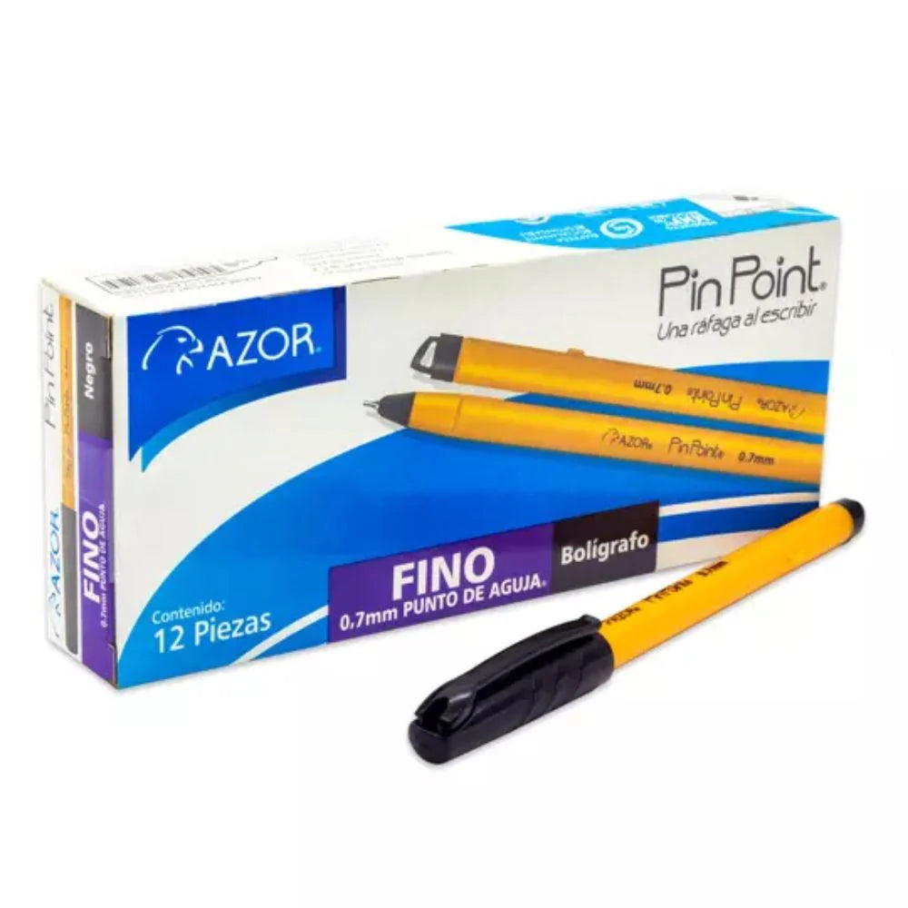Boligrafo Azul Azor Punto Fino Caja 12 Piezas