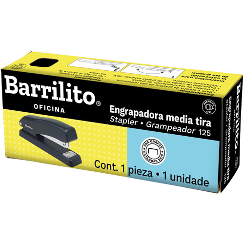 Engrapadora Barrilito Media Tira Grapa Estandar 125 Color Negro