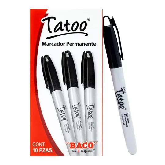 Marcador Negro Permanente Baco