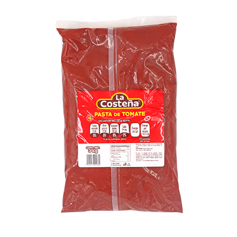 Pasta de Tomate La Costeña Caja 4 Bolsas de 3 Kg