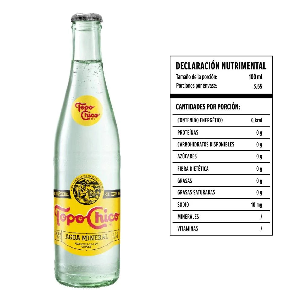 Agua Mineral Topo Chico Vidrio 355 ml